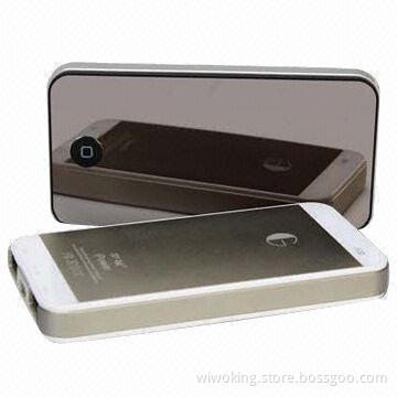 5,200mAh Portable Mirror Power Bank with Metal Back for iPhone, White and Black Colors